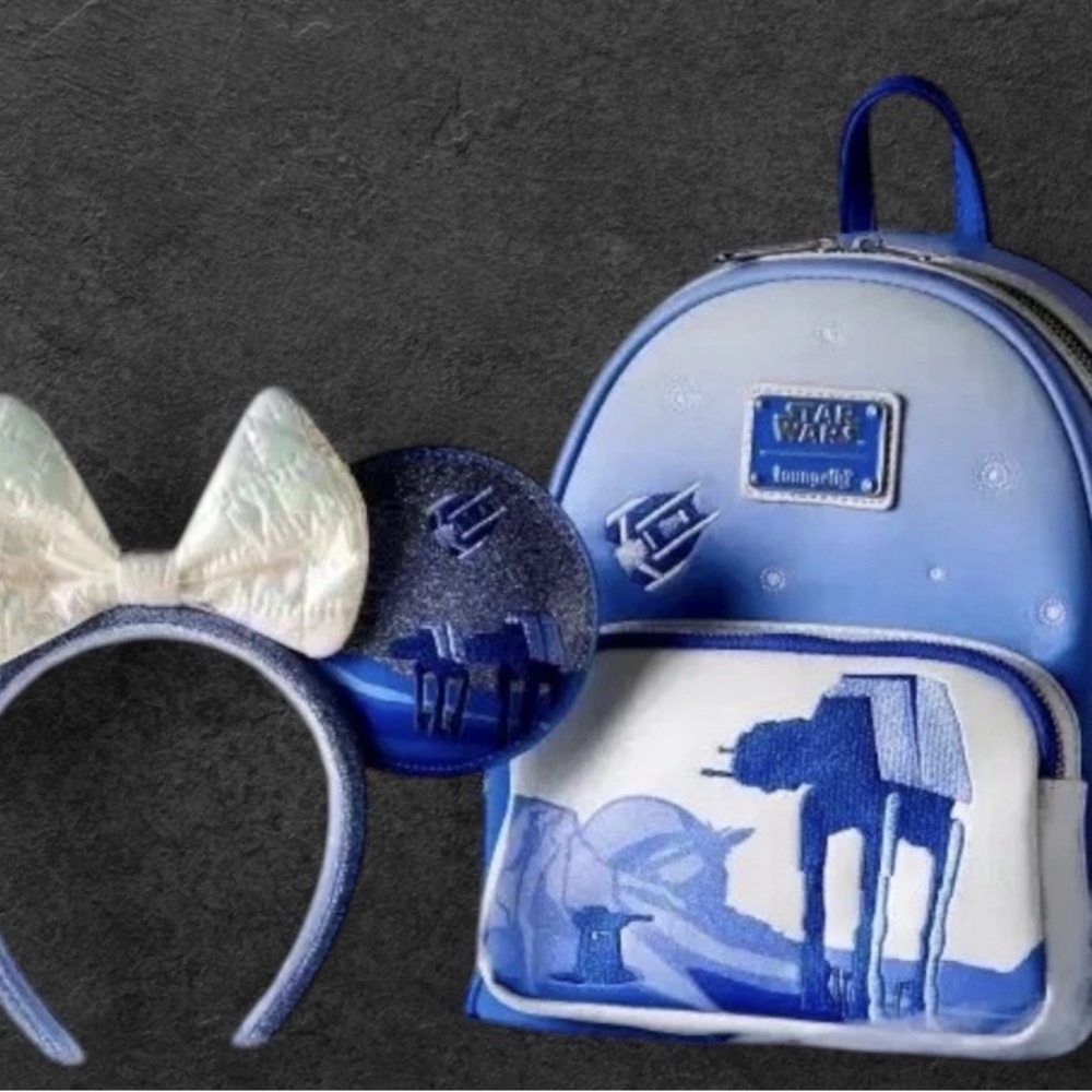 Loungefly Disney Parks Star Wars Hoth Mini Backpack And Matching Headband Ears